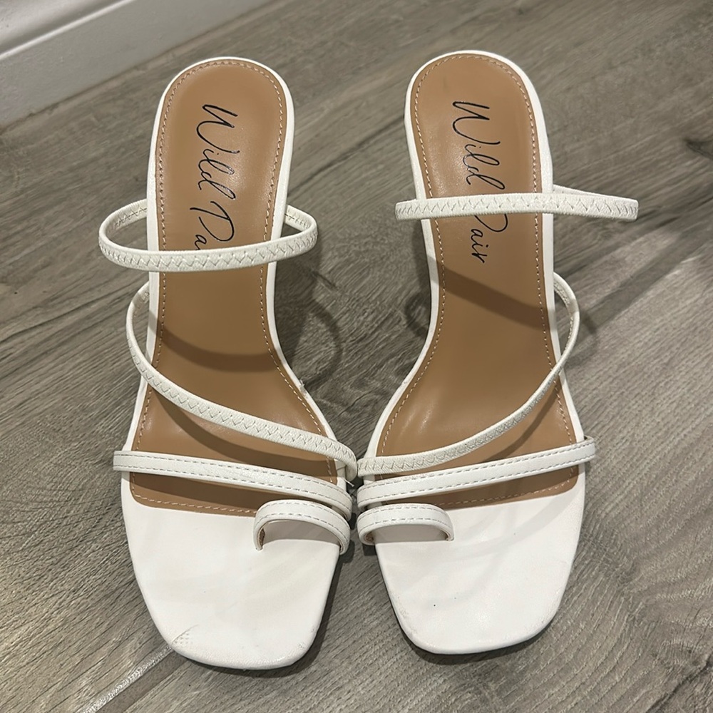 White sandal heels